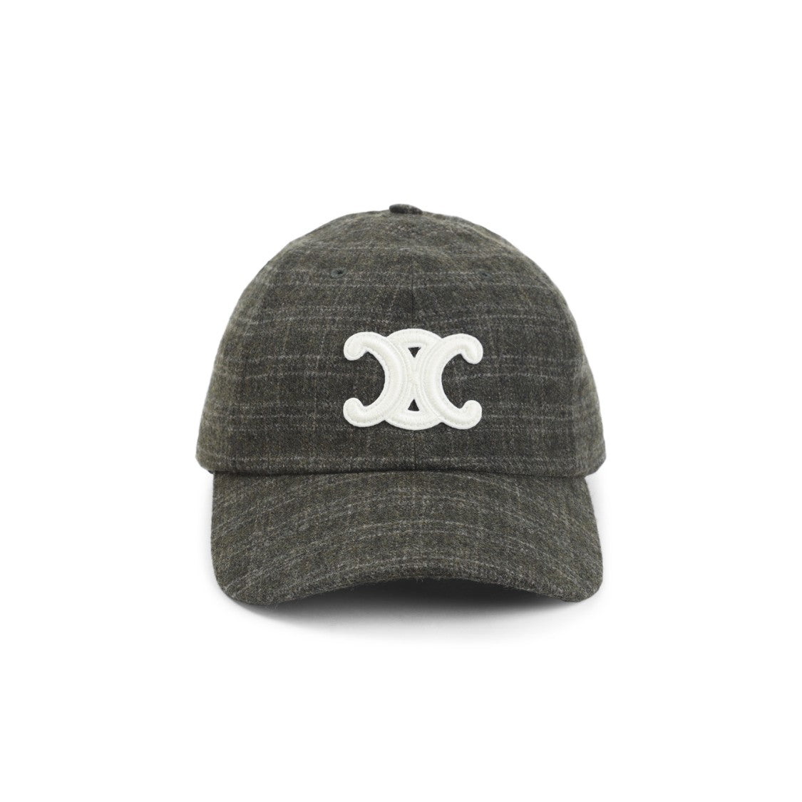 Celine Triomphe Checkered Wool Hat With Adjustable Leather Strap