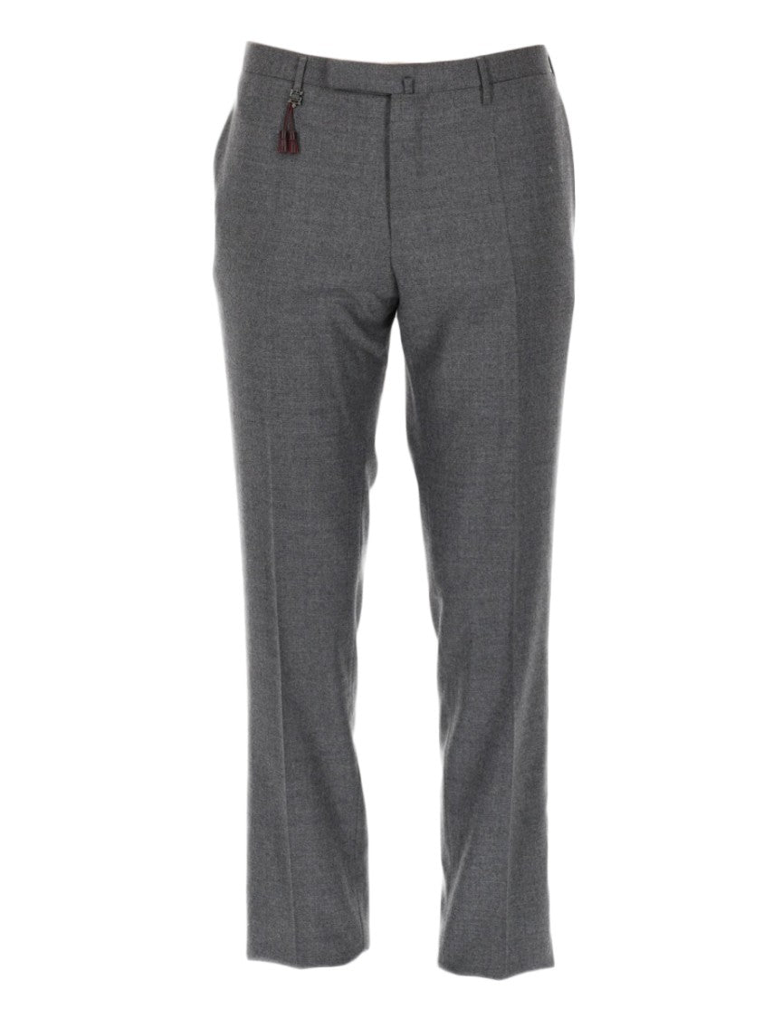 Incotex Neutrals Straight-Leg Wool Tailored Pants