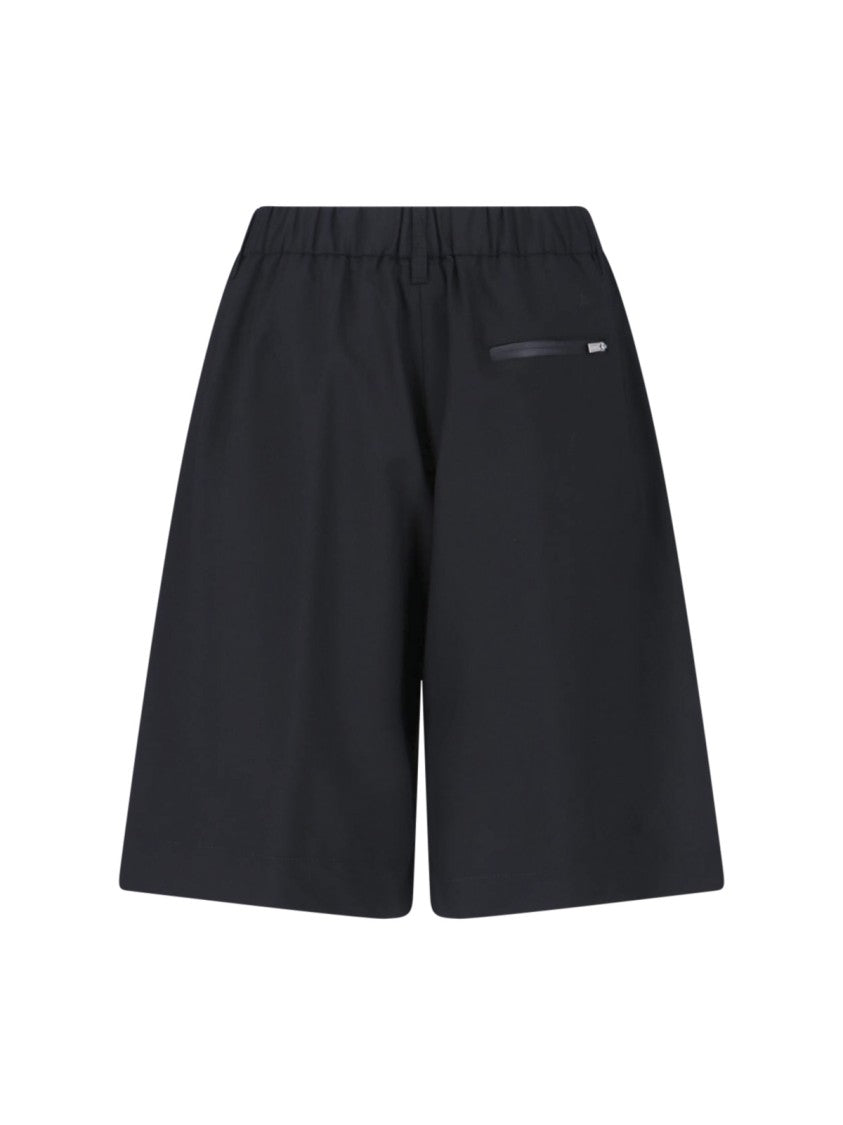 Laminar Black Wool-Blend Elastic Waistband Shorts