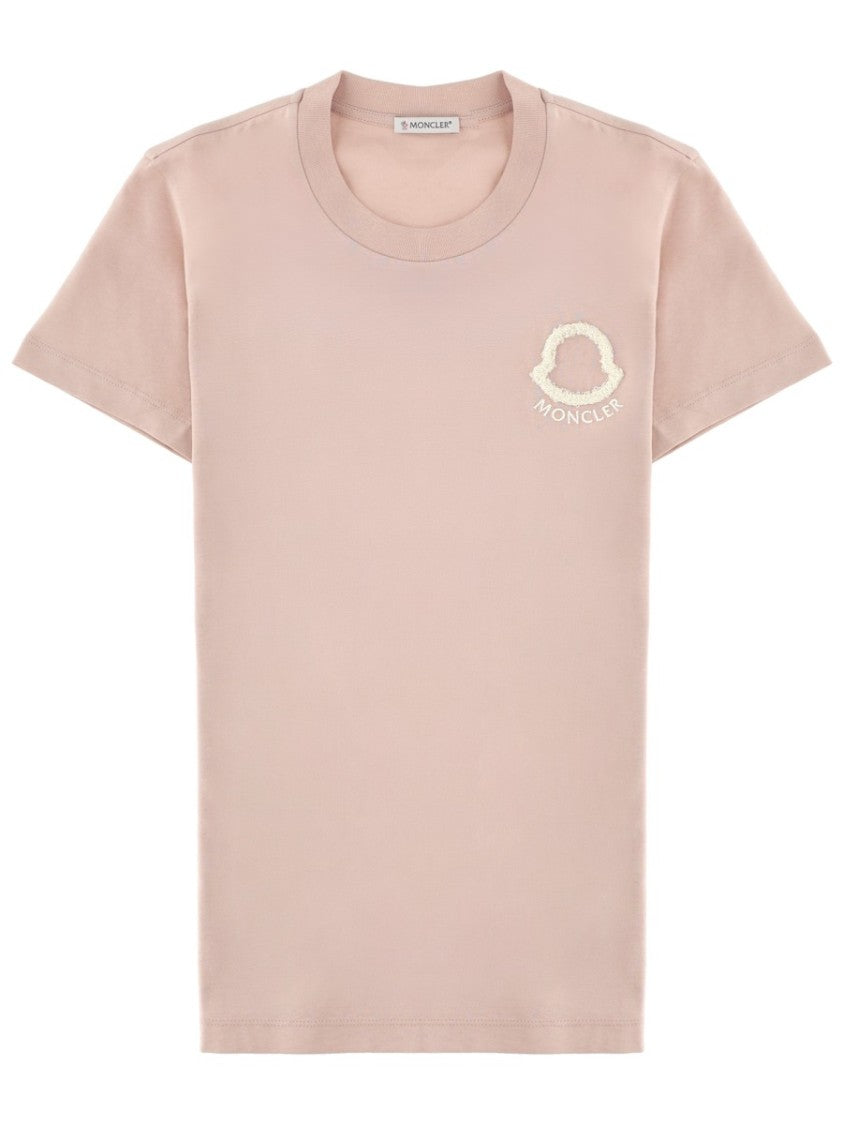 Moncler Soft-Toned Embroidered Logo Cotton T-Shirt