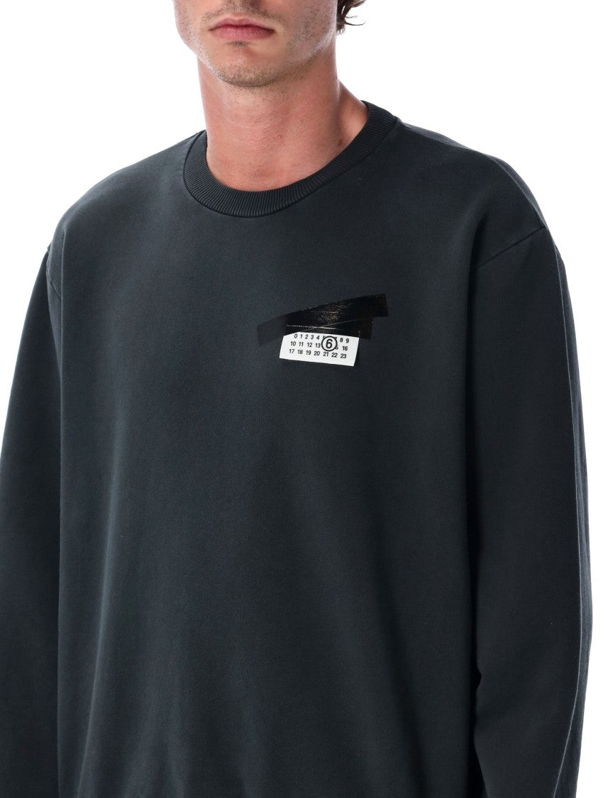 Mm6 By Maison Margiela Tape Logo Crewneck Sweatshirt