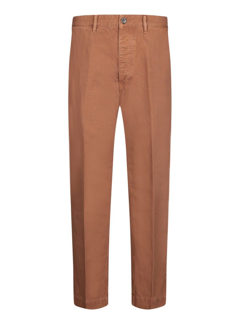 Nine In The Morning Straight-Leg Brown Jeans With Polished Finish