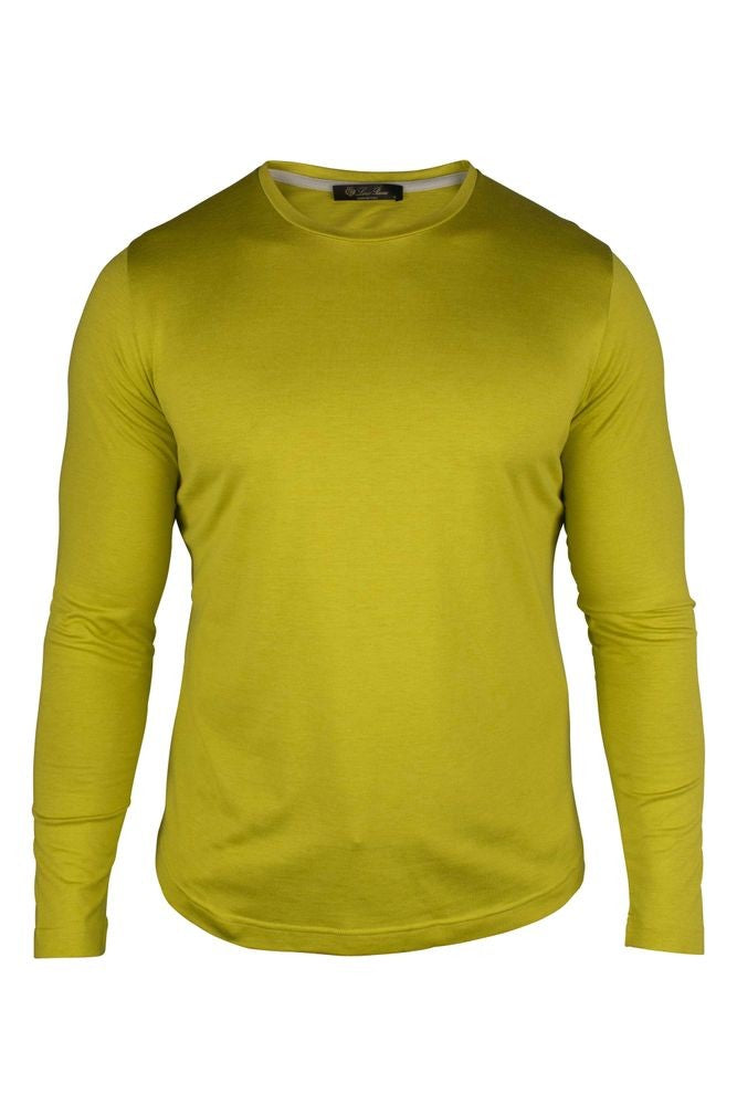 Loro Piana Apple Green Cotton-Silk Blend Long-Sleeve T-Shirt