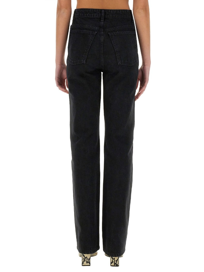 Khaite Black Danielle Cotton Straight Leg Jeans