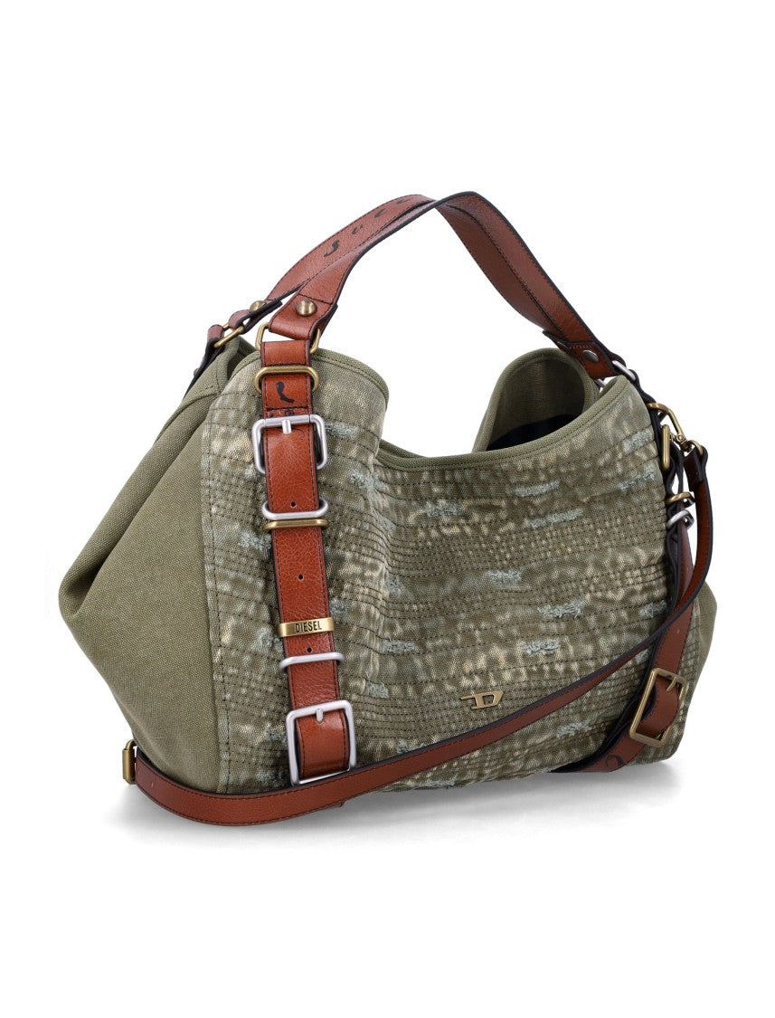 Diesel D-One Top-Handle M Distressed Canvas Medium Top-Handle Bag