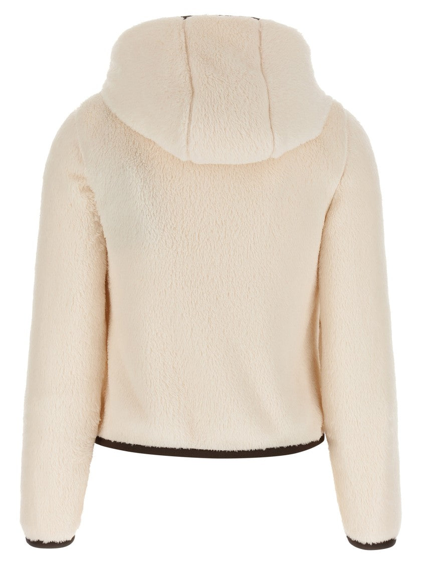 Moncler Grenoble High Loft Velvet Sweatshirt With Quilted Nylon Hood