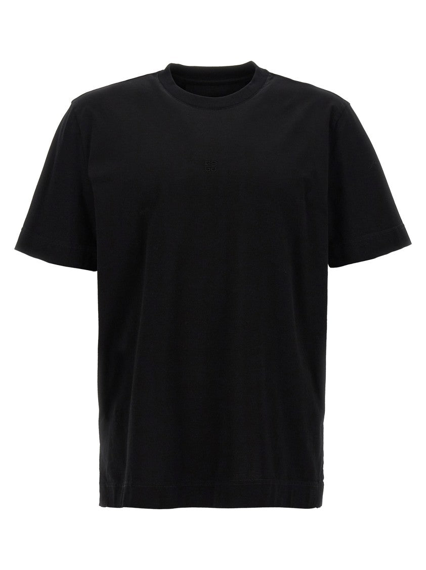 Givenchy Black T-Shirt With Signature Logo Embroidery