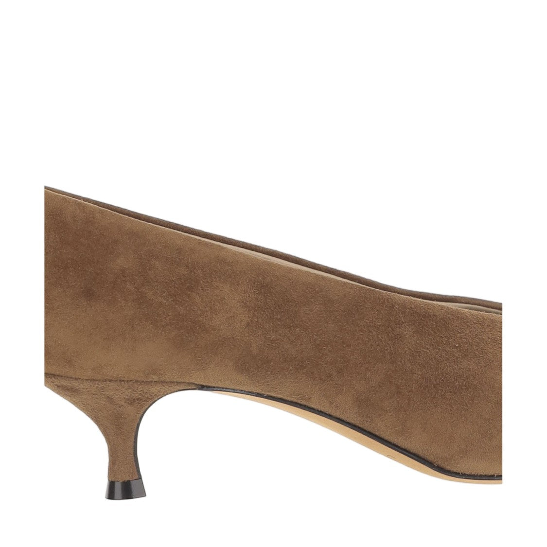 Le Monde Béryl Beige Pointed-Toe Low Kitten Heel Suede Pumps