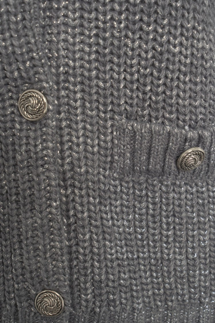 Liu Jo Lurex Textured Cardigan With Decorative Buttons