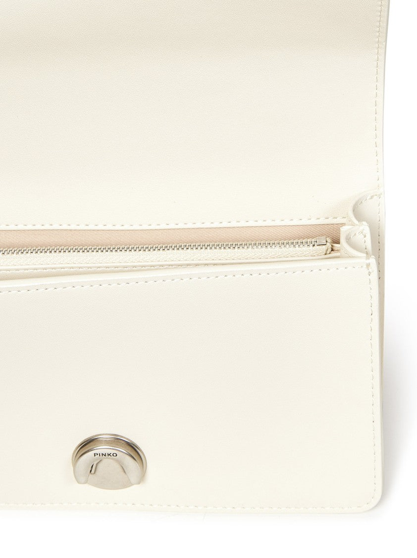 Pinko Mini Love Bag In Silky Soft White Leather