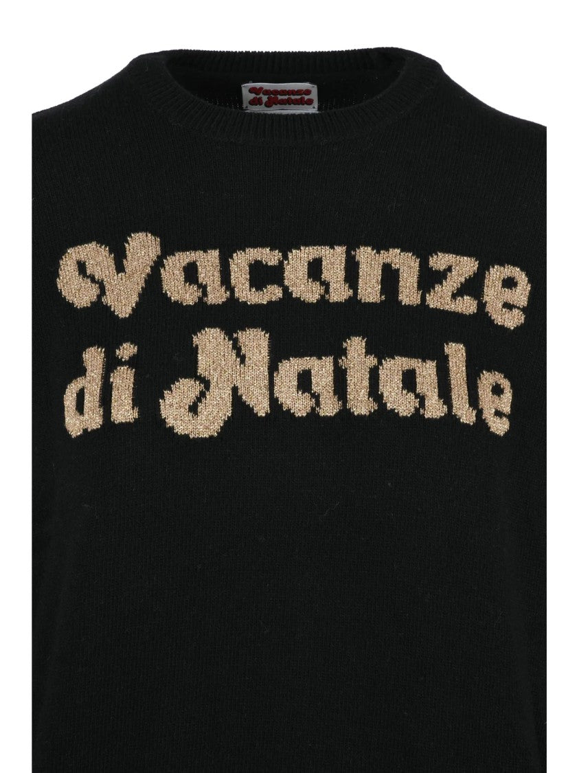 Mc2 Saint Barth Crewneck Pullover With Bold Beige Text Design