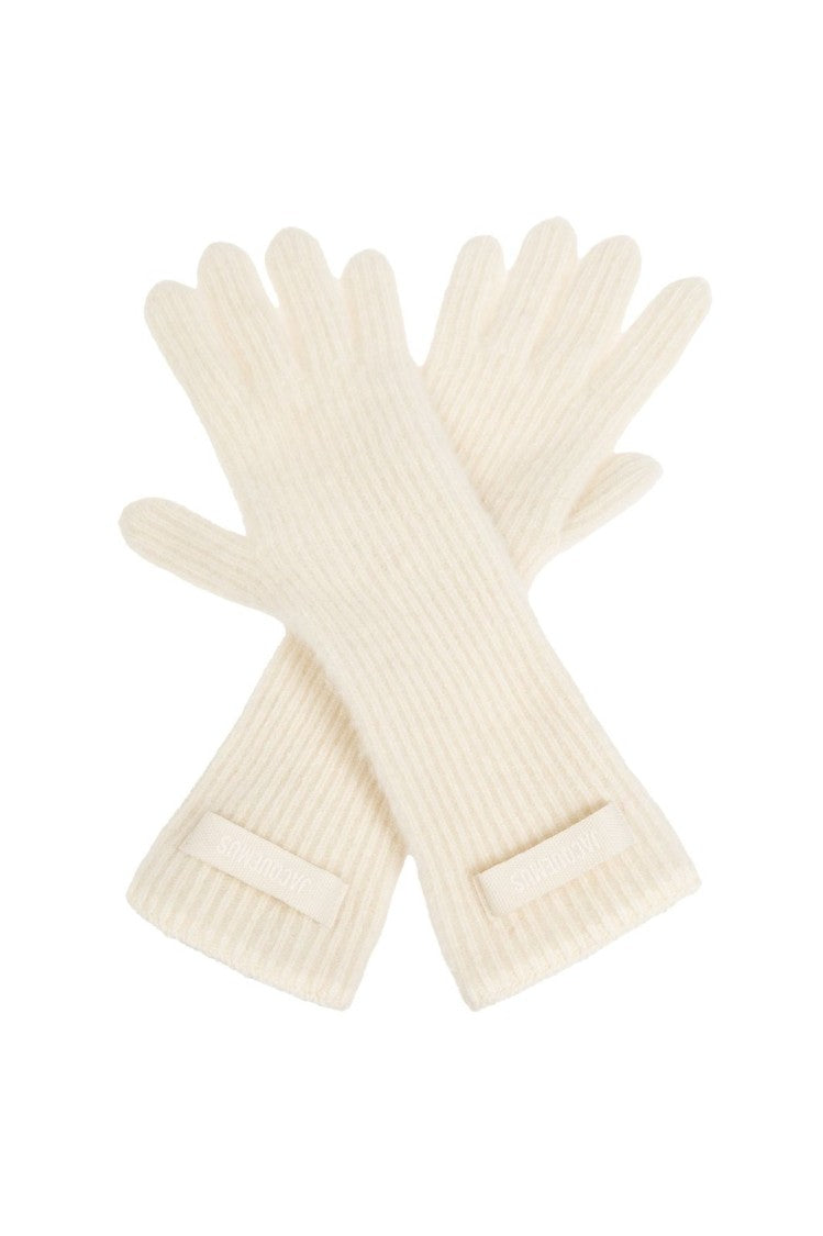 Jacquemus Ribbed Knit Gloves With Extended Cuff Detail