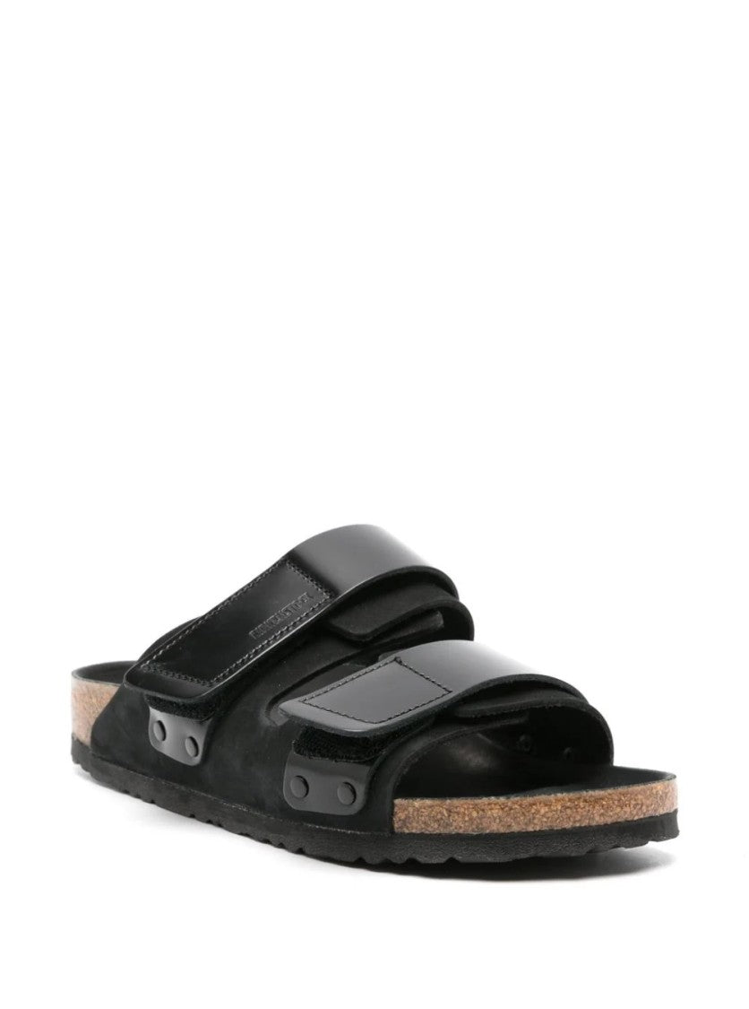 Birkenstock Uji Black Slides With Iconic Footbed