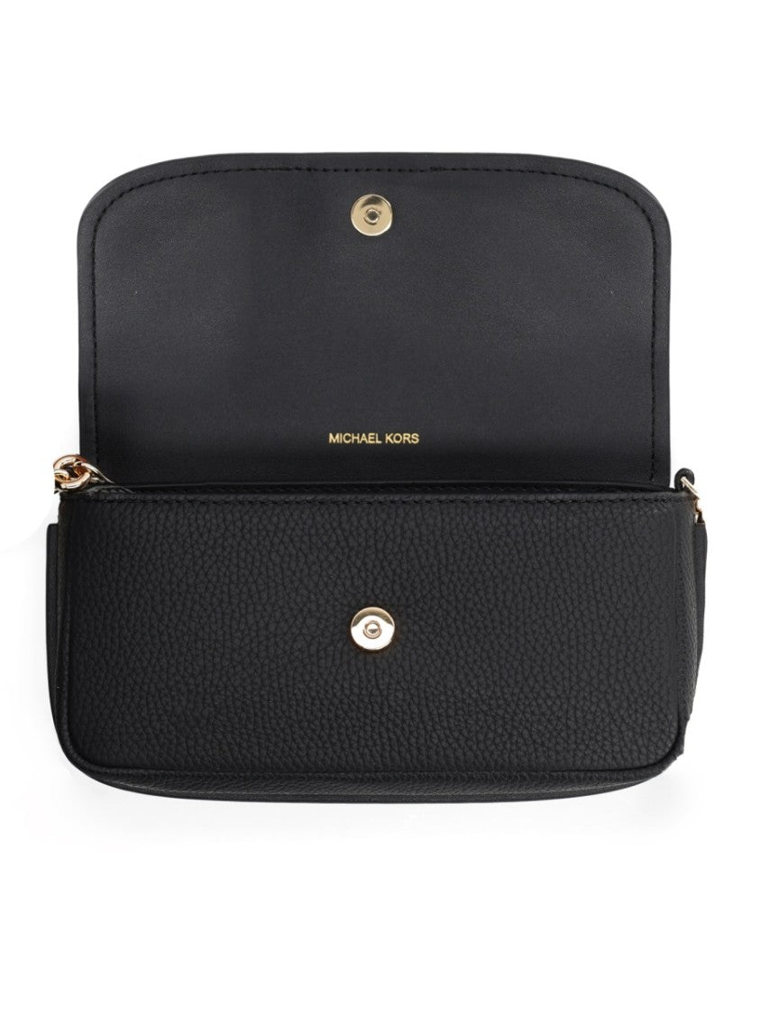 Michael Michael Kors Rectangular Textured Leather Crossbody Bag With Polished Logo Clasp