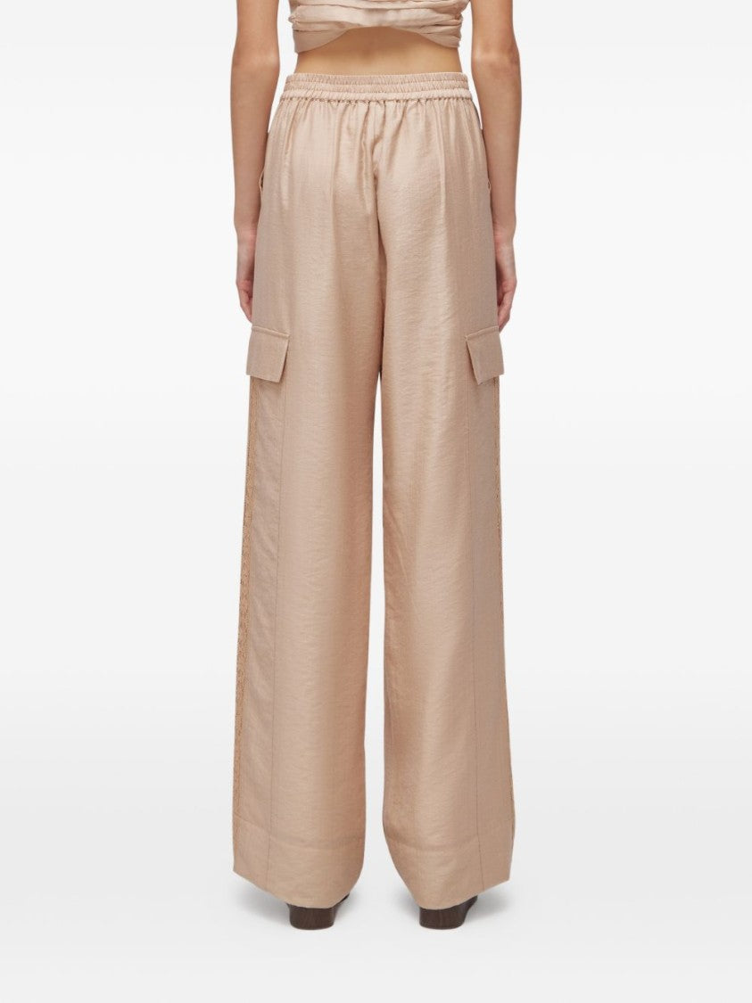 Blugirl Wide-Leg Lace Detail Cargo Pants