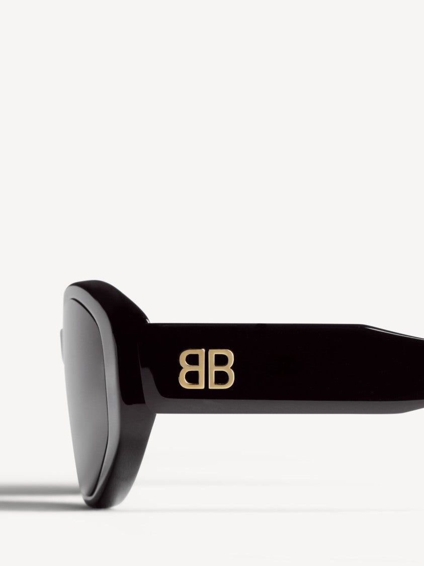 Balenciaga Black Nova Oval Narrow Frame Sunglasses