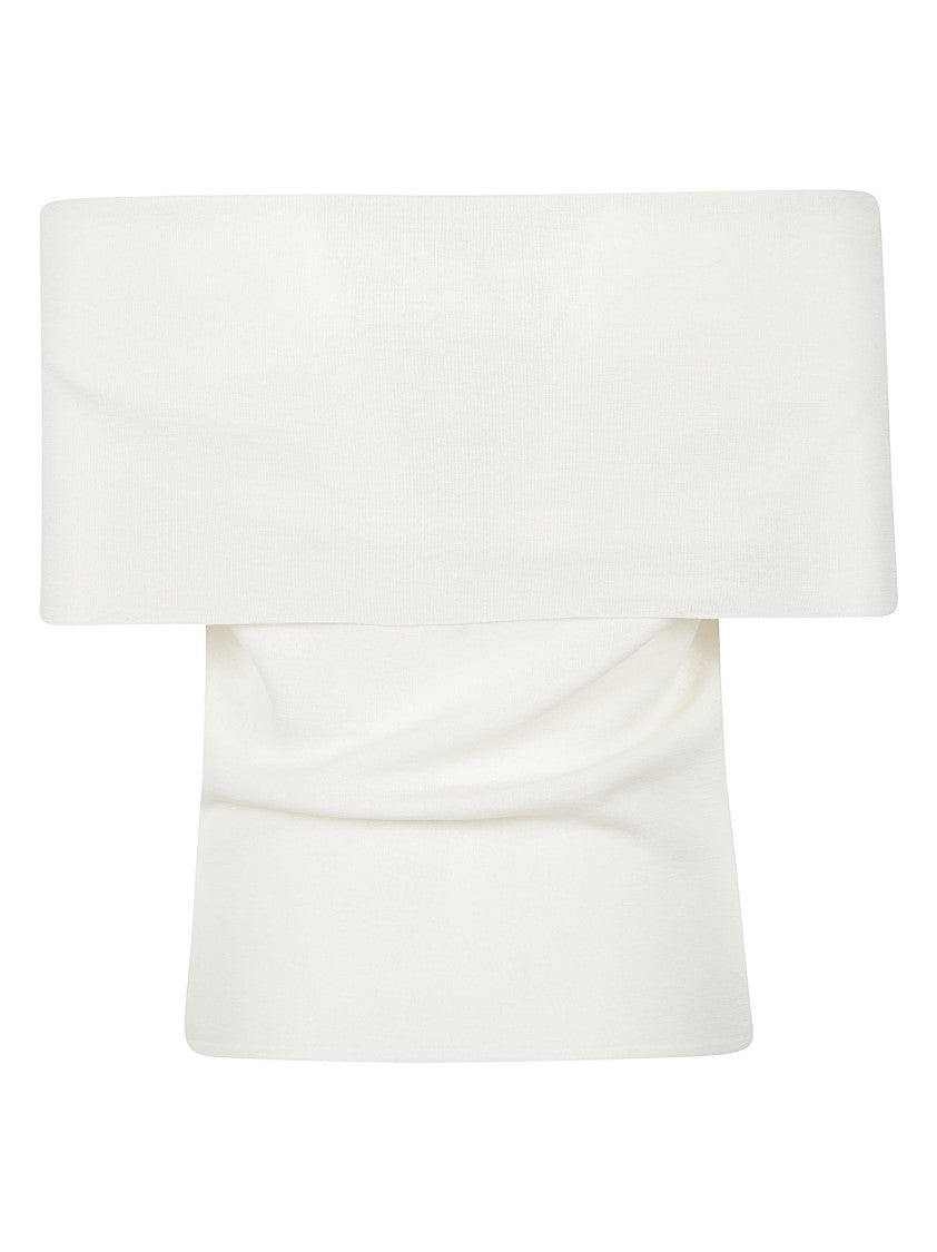 Almada Label Off-Shoulder White Poppy Top