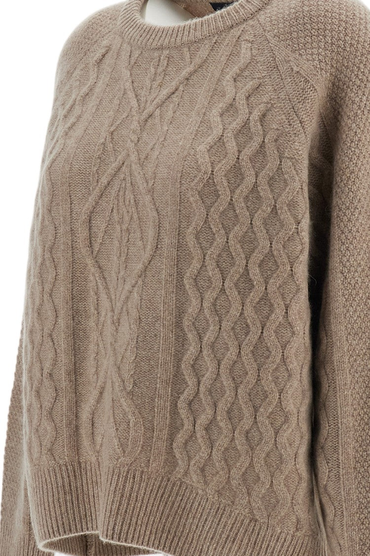 Arch4 Beige Delilah Chunky Cable-Knit Cashmere Sweater