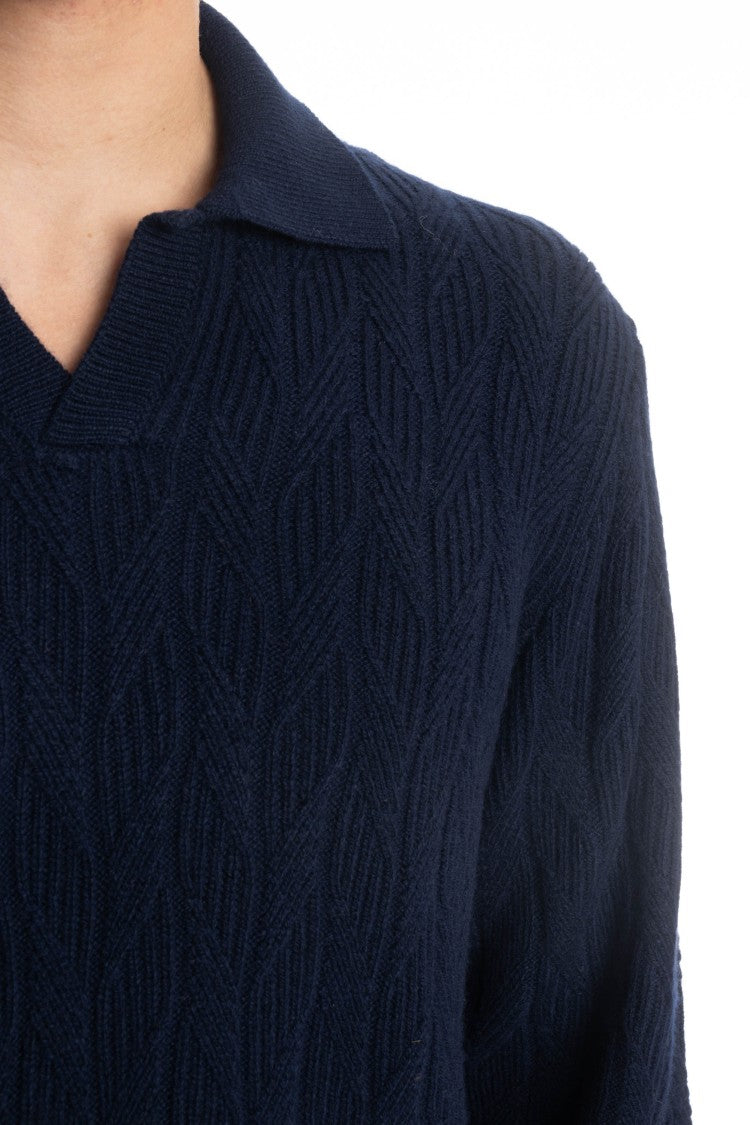Drumohr Open Collar Lambswool Polo