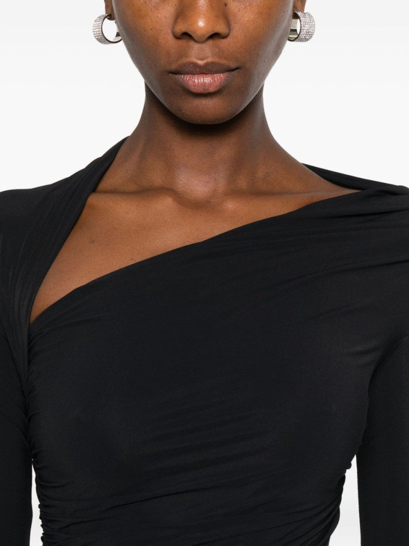 Amazuin Asymmetrical Mini Dress With Cut-Out Waist