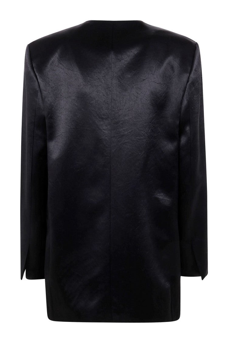 Philosophy Di Lorenzo Serafini Double-Breasted Blazer With Structured Shoulders And Sheen