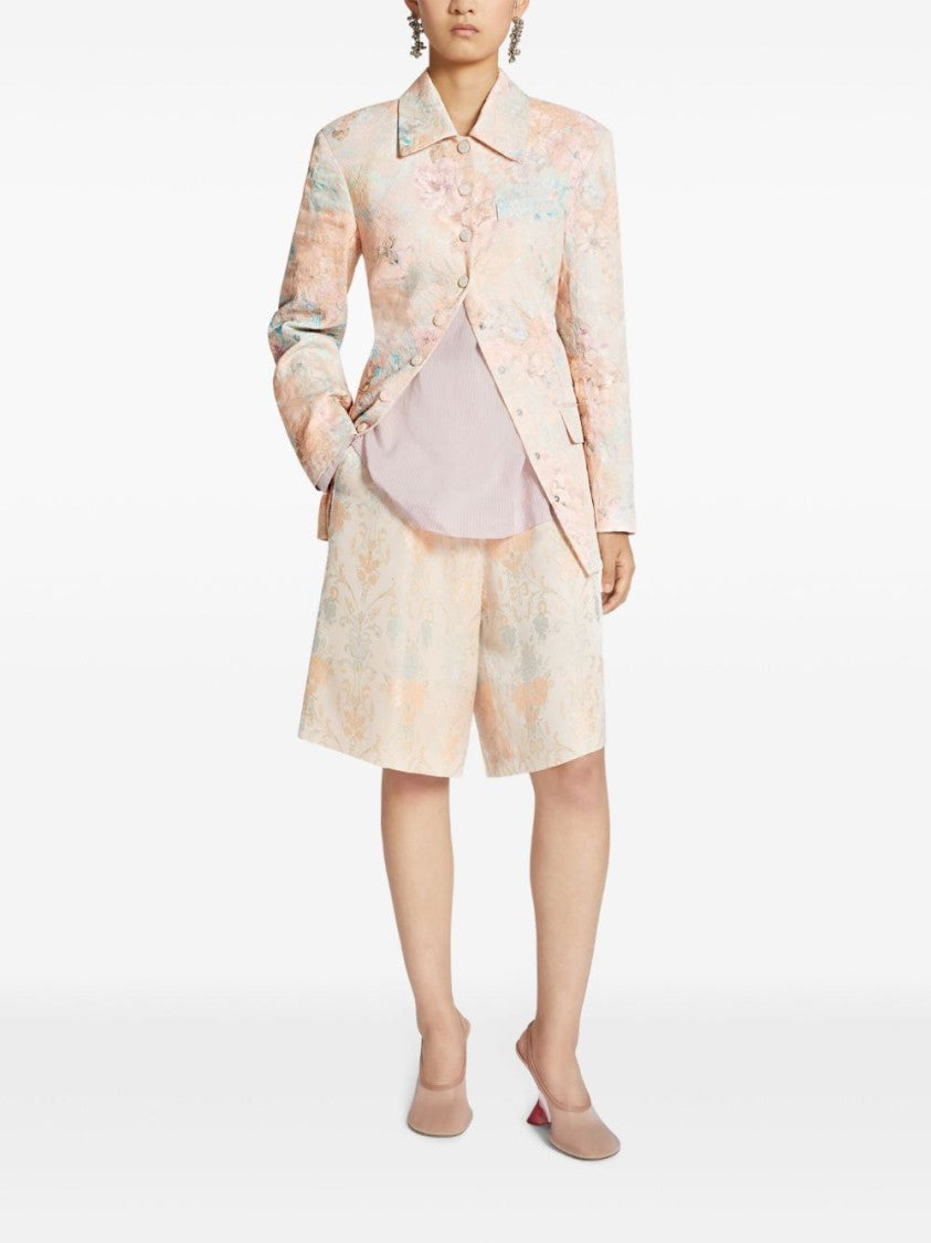 Dries Van Noten Floral-Patterned Jacket With Classic Collar And Multiple Pockets