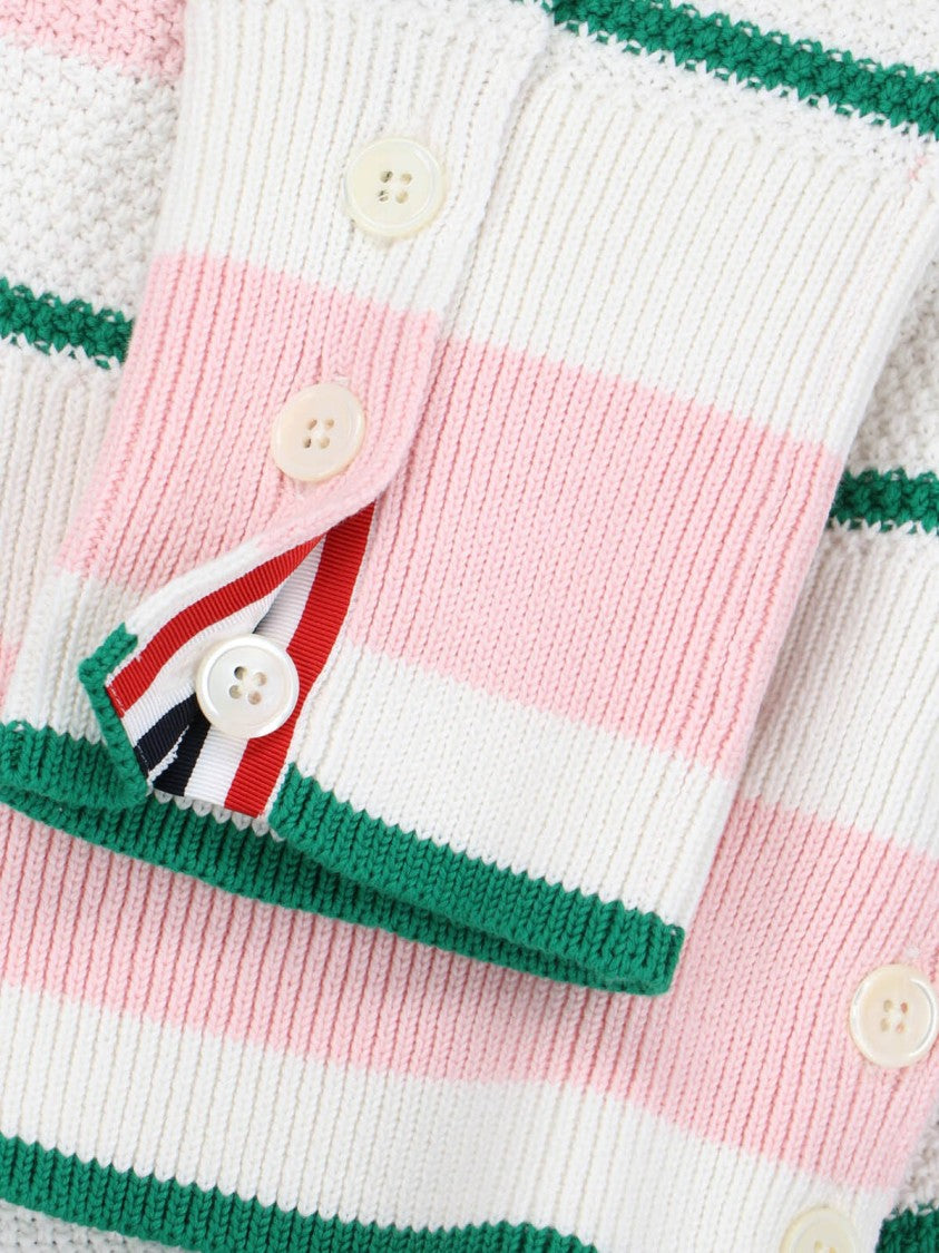 Thom Browne Striped Cardigan – Pink