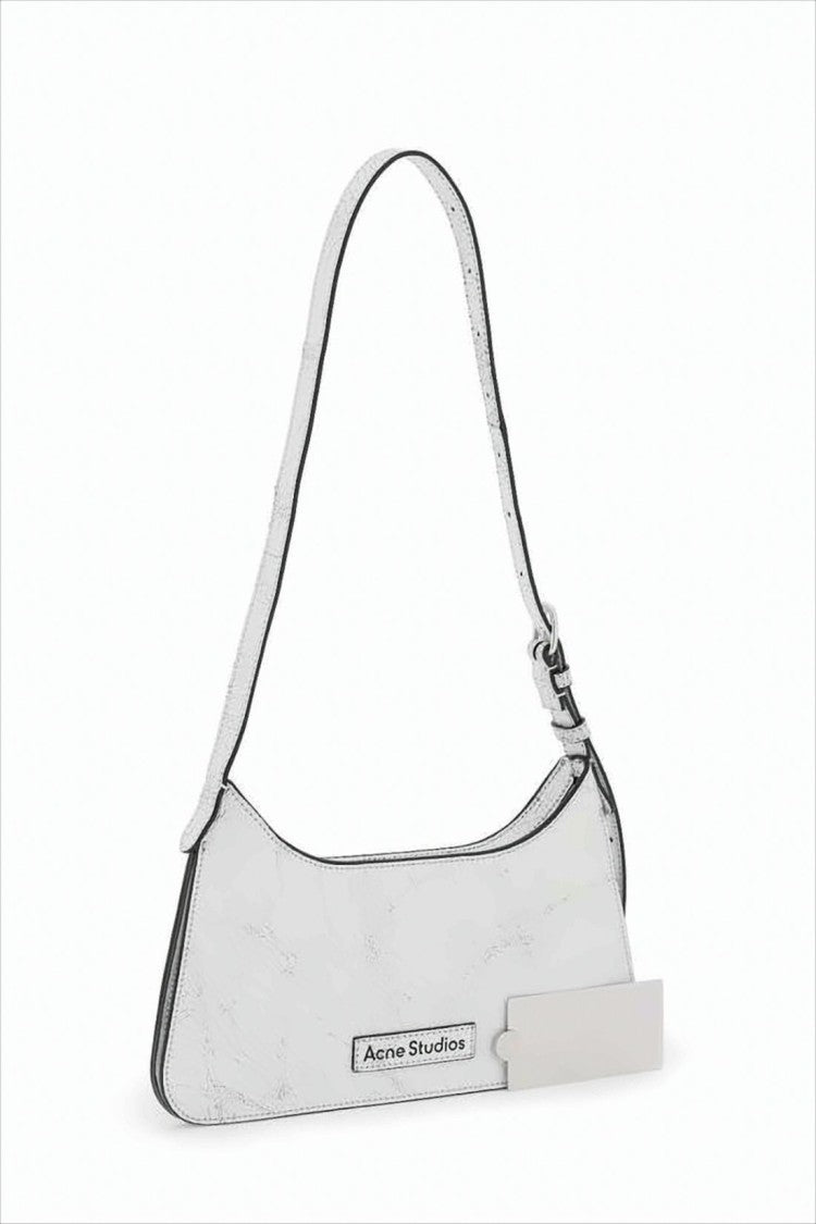 Acne Studios Smooth Leather Shoulder Bag With Metal Plaque