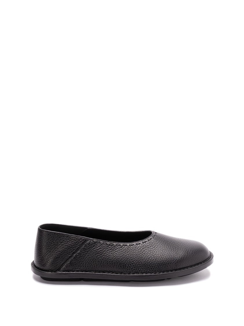 Fendi Slip-On Black Calf Leather Ballerinas