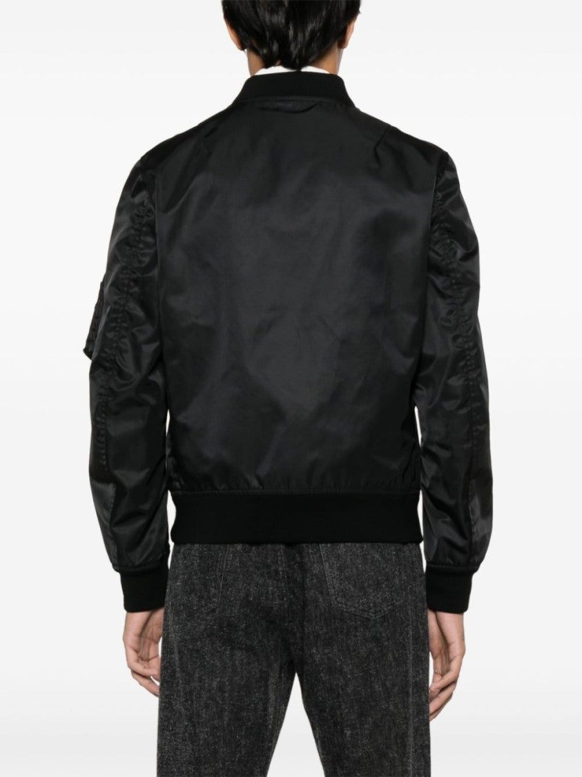 Valentino Black Bomber Jacket With Concealed Zip