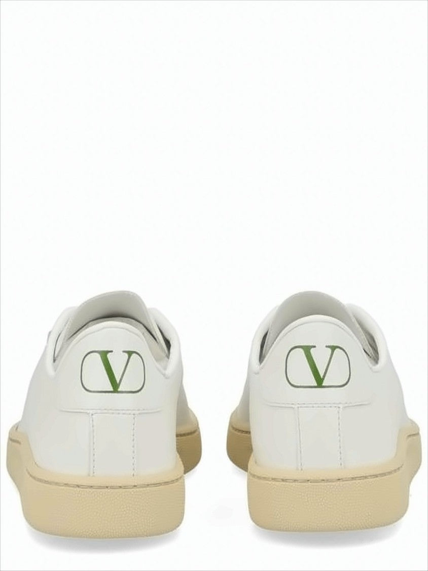 Valentino Garavani Low-Top Calf Leather Sneakers With Gold-Detail Accent