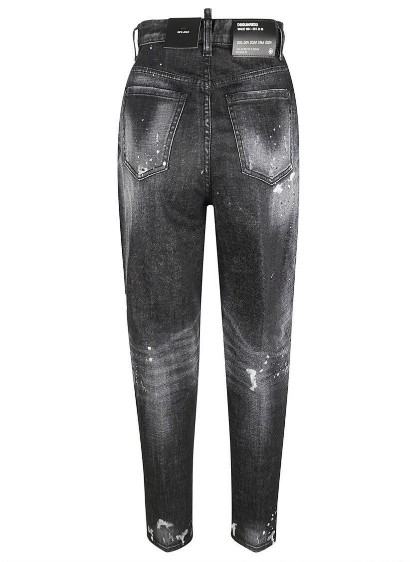 Dsquared2 Distressed Black Jeans With Tapered Fit