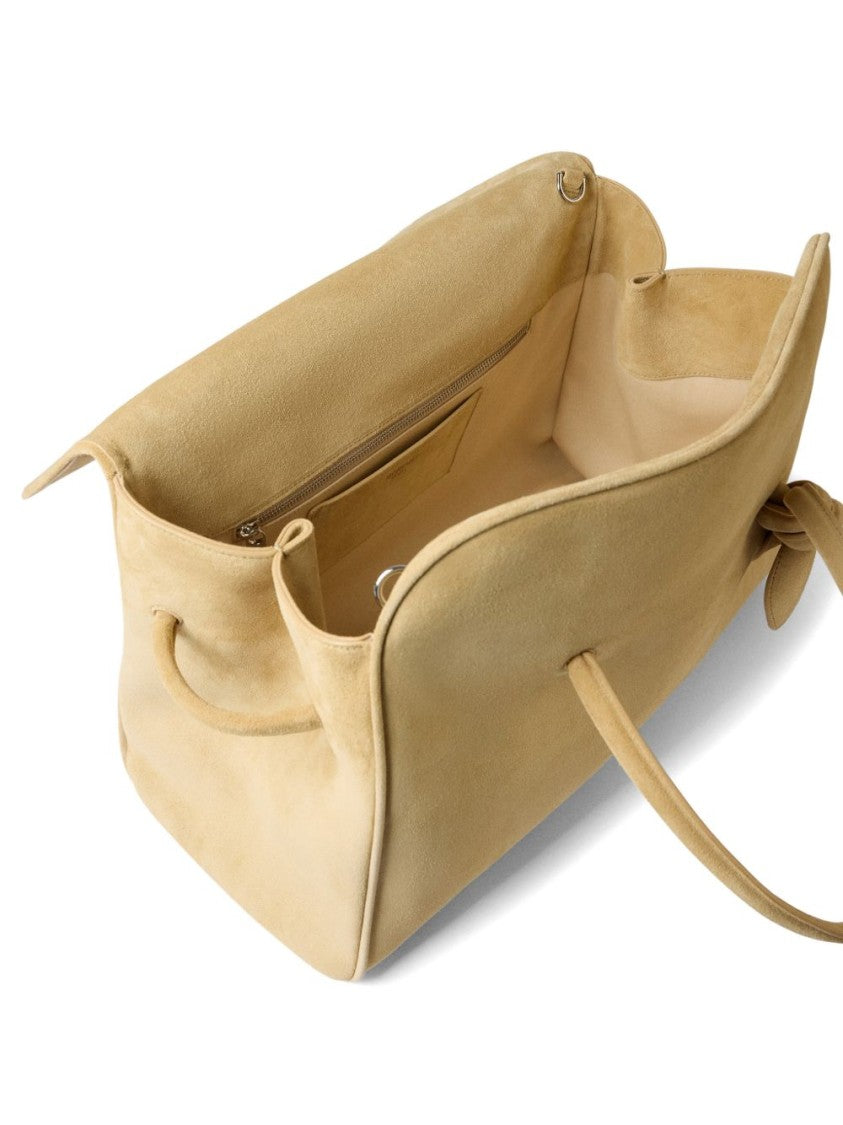 Jacquemus Structured Suede-Like Beige Handbag