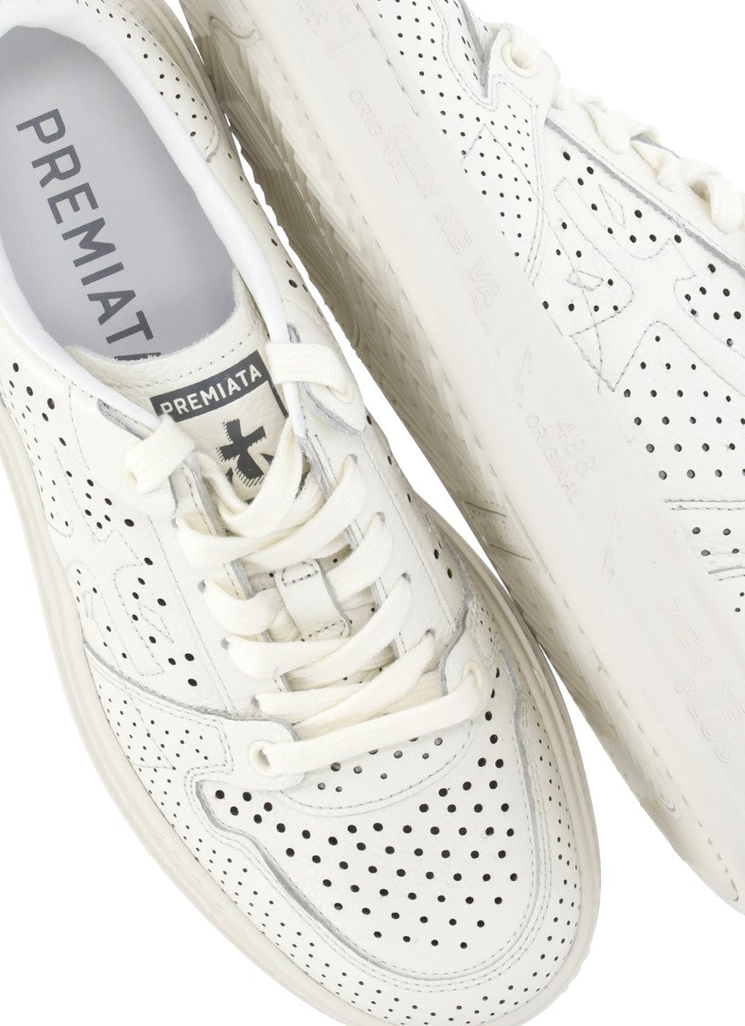 Prmt White Quinn 8251 Perforated Sneakers