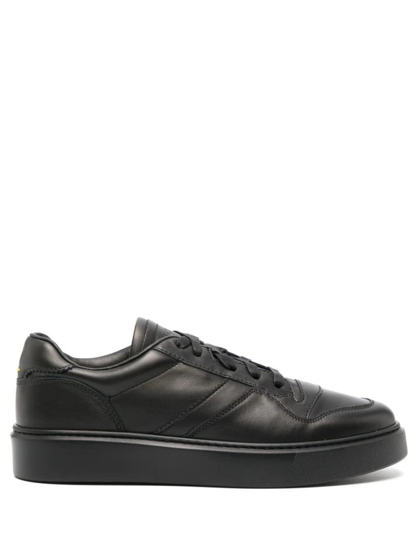 Doucal's Black Leather Trainers
