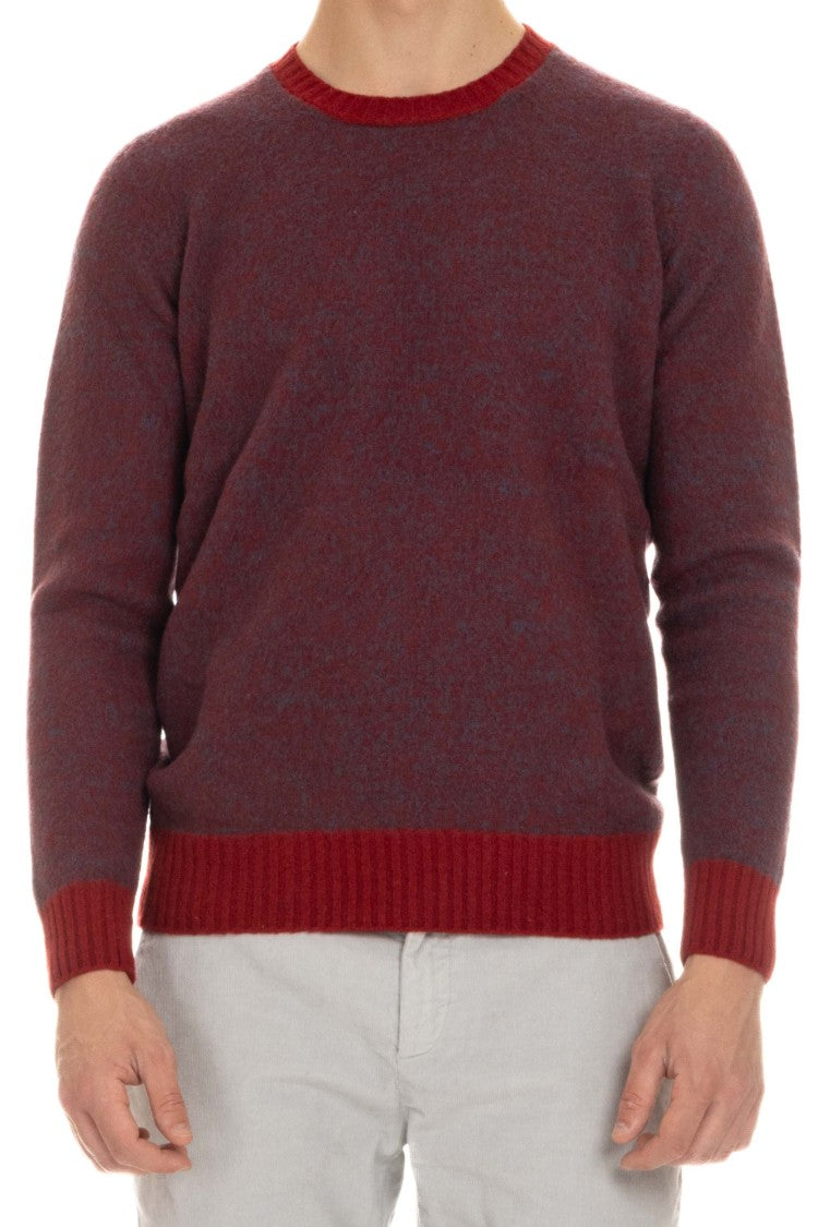 Drumohr Moulinè Brushed Wool Crewneck Sweater