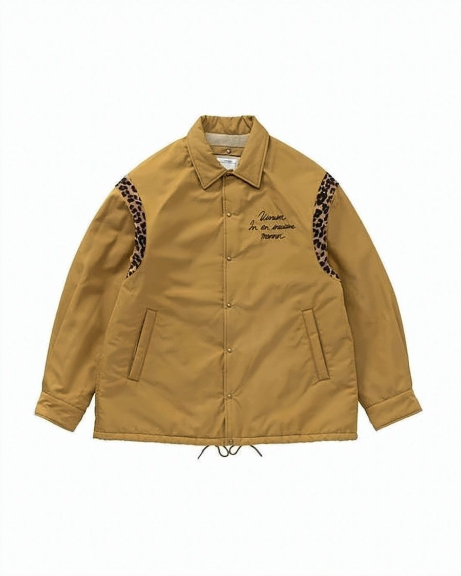 Visvim Structured Wool And Silk Jacket With Leopard Print Accents
