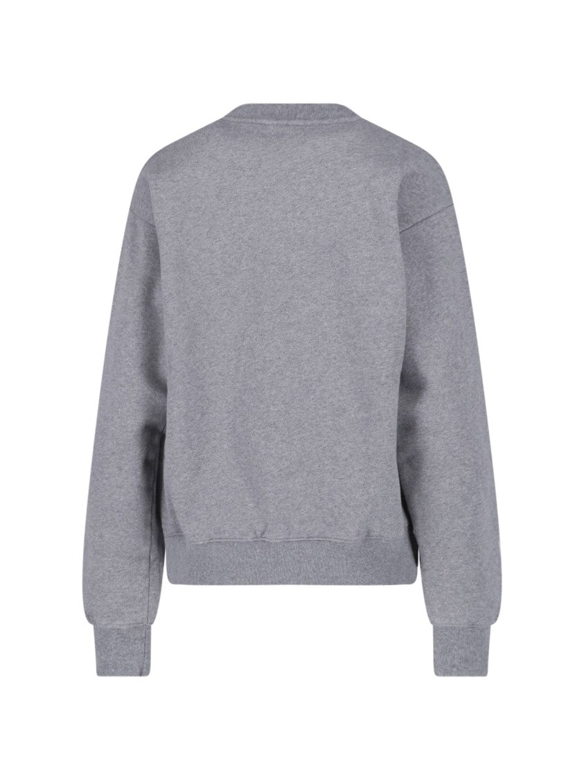 Sporty And Rich Grey Skiing Graphic Cotton-Blend Sweatshirt