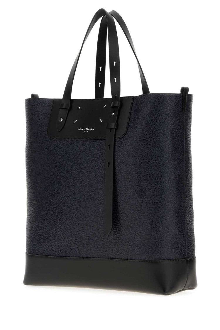 Maison Margiela Midnight Blue Leather Vertical Shopping Bag