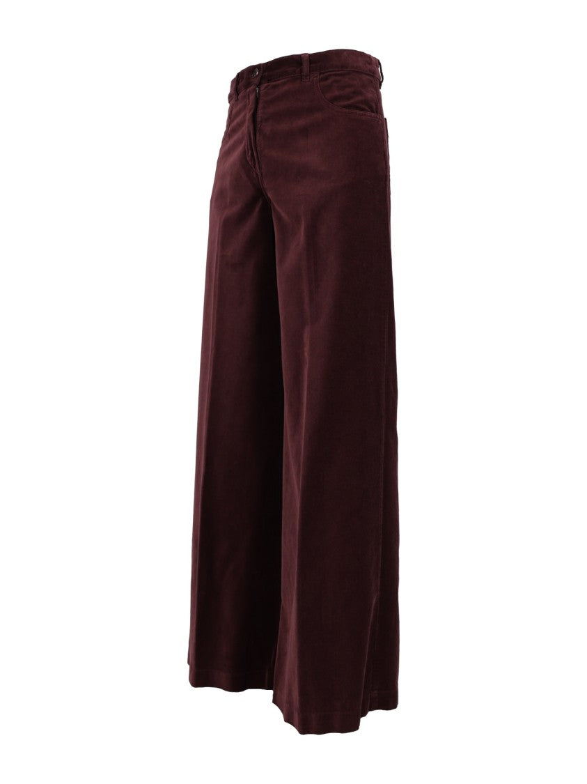 Aspesi High Waisted Textured Straight-Leg Pants