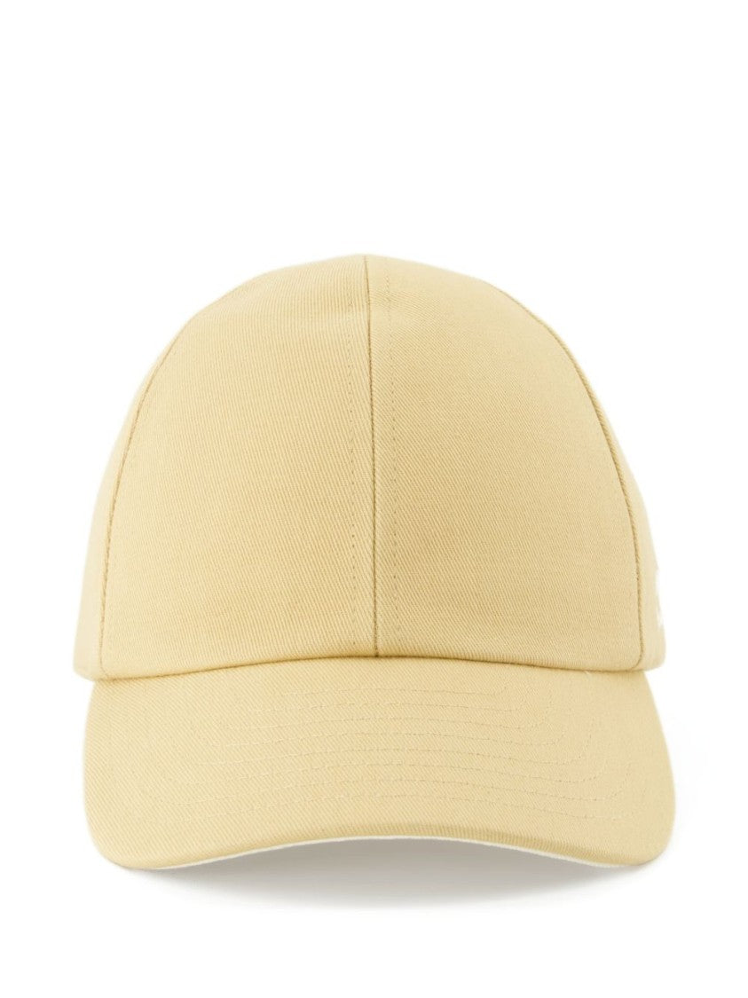 Courrèges Structured Baseball Cap In Light Beige Silk-Nylon Fabric