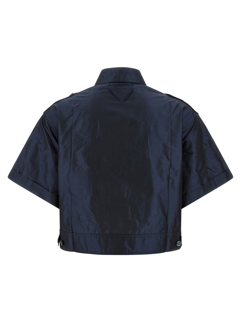 Prada Cropped Taffeta Shirt