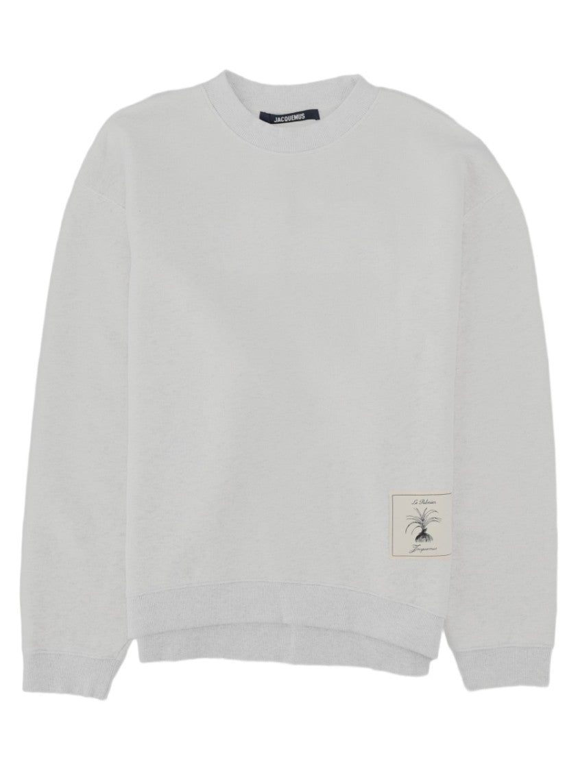 Jacquemus Grey Botanical Patch Embroidered Cotton Sweatshirt