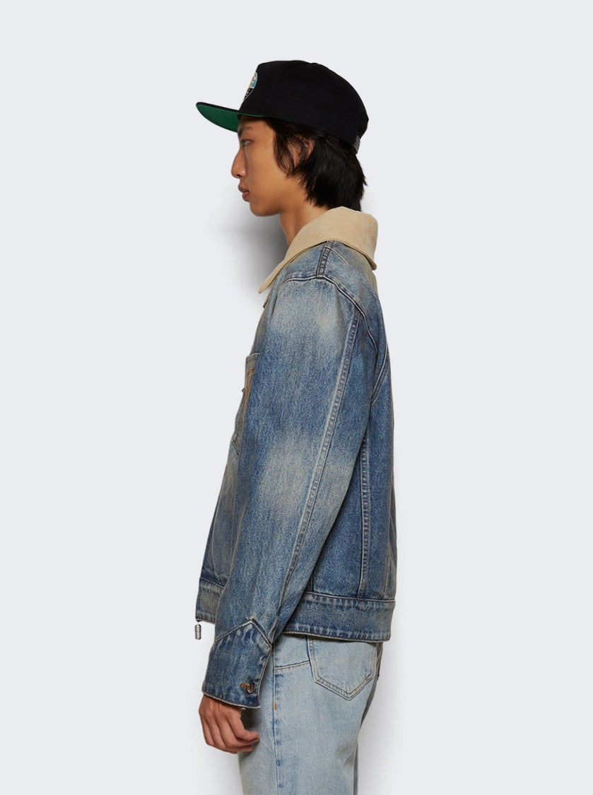 Rhude Western Zip Up Denim Jacket Indigo