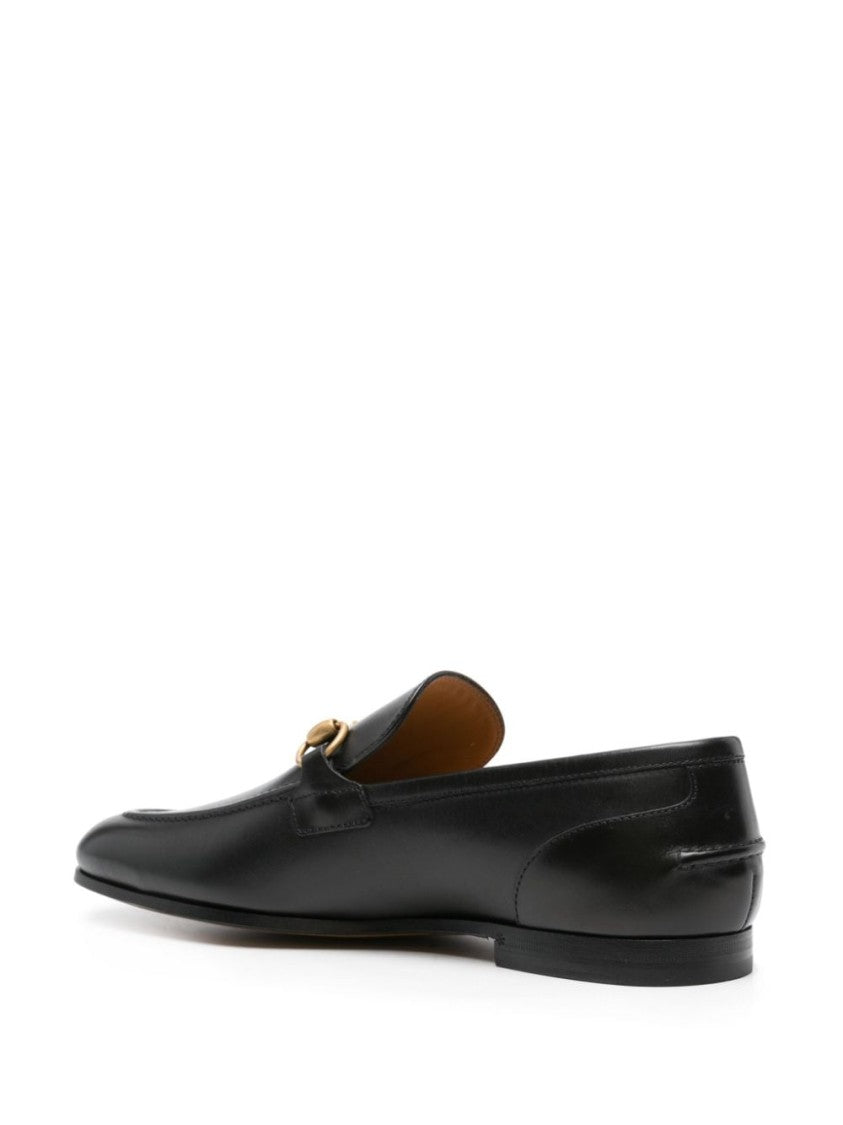 Gucci Black Jordaan Piped-Trim Leather Loafers