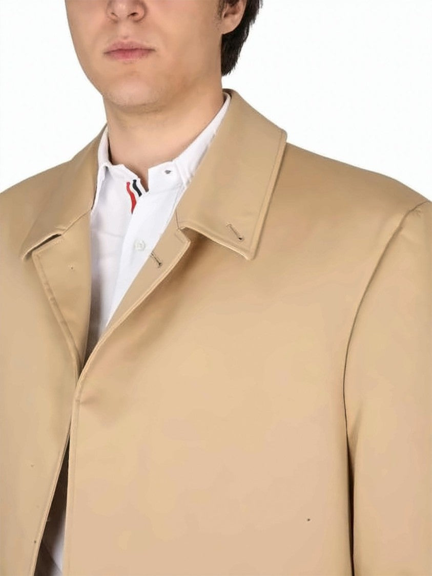 Thom Browne Tailored Mid-Length Coat With Clean Lines And Minimalist Design