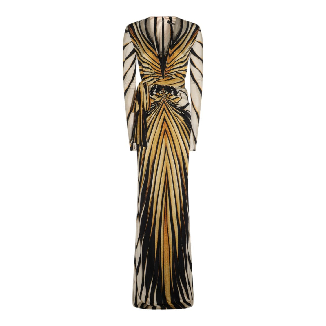 Roberto Cavalli Maxi Dress With Bold Geometric Stripes