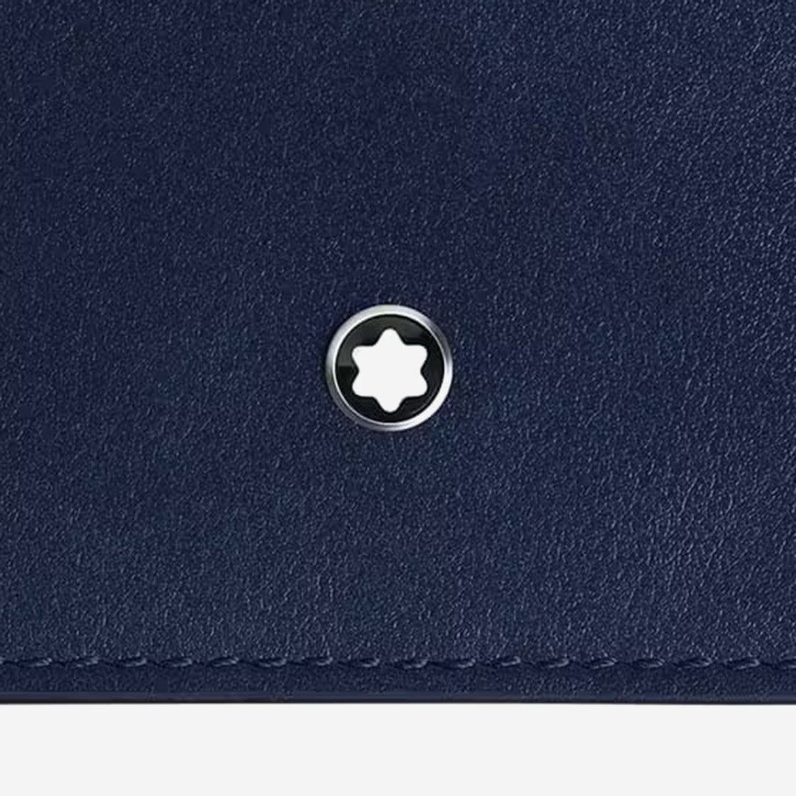 Montblanc Navy Blue Black Leather Six Slot Card Holder Wallet