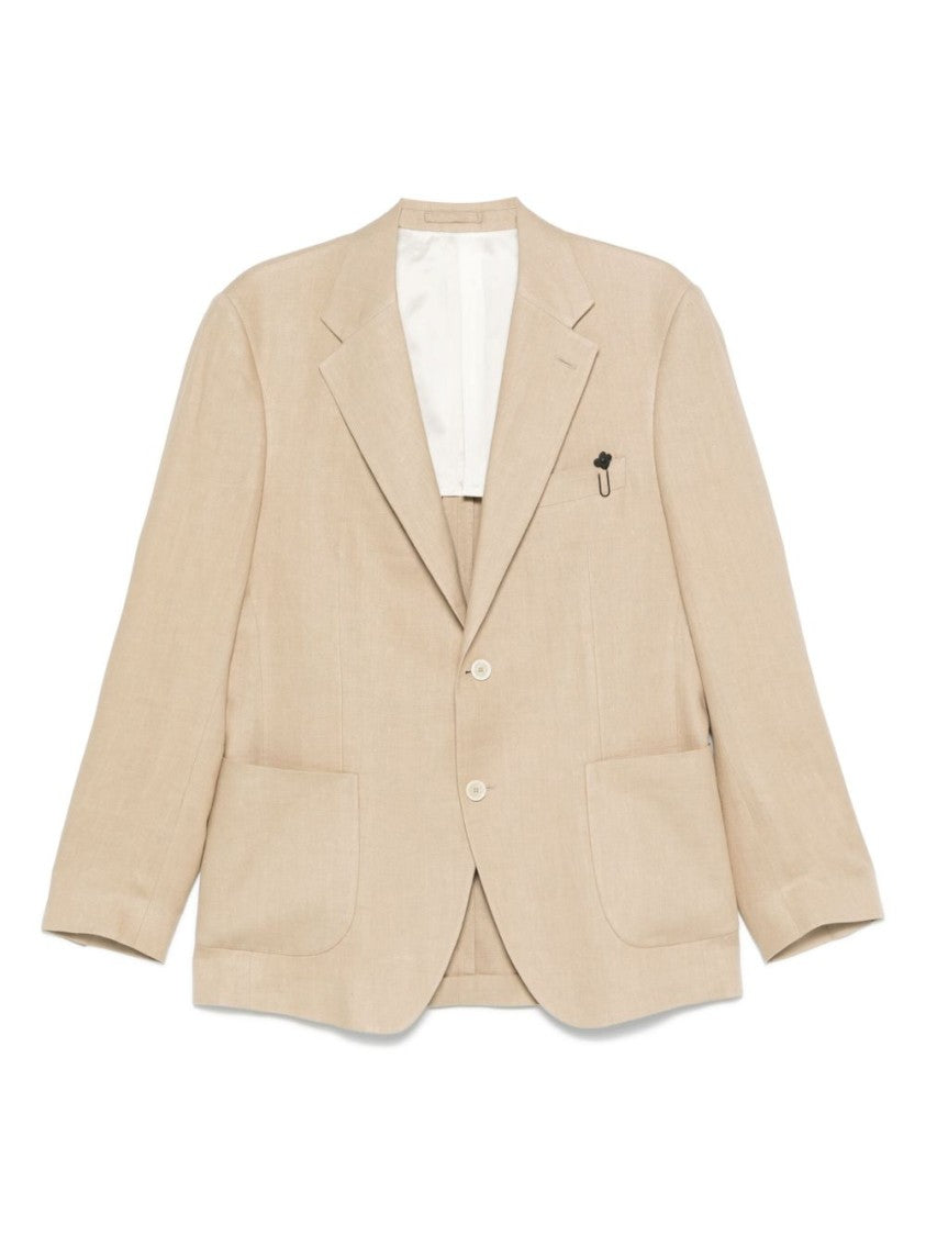 Lardini Beige Classic Jacket With English Vents