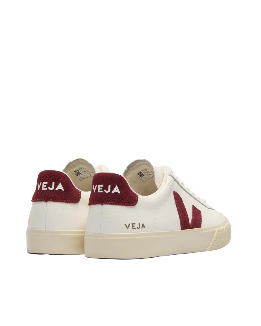 Veja Campo White Grenat Low-Top Sneakers With Suede Accents